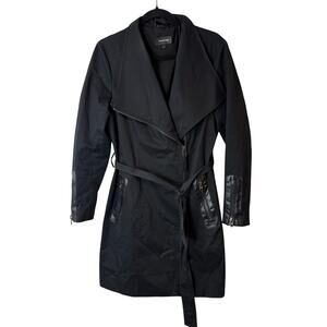 Mackage Women's Estela Belted Trench Coat Black Large